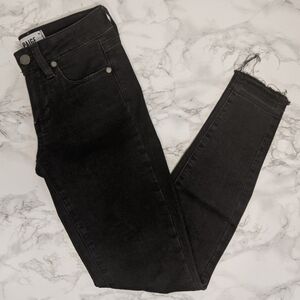 Paige Black Raw Hem Skinny Jeans - Size 24
